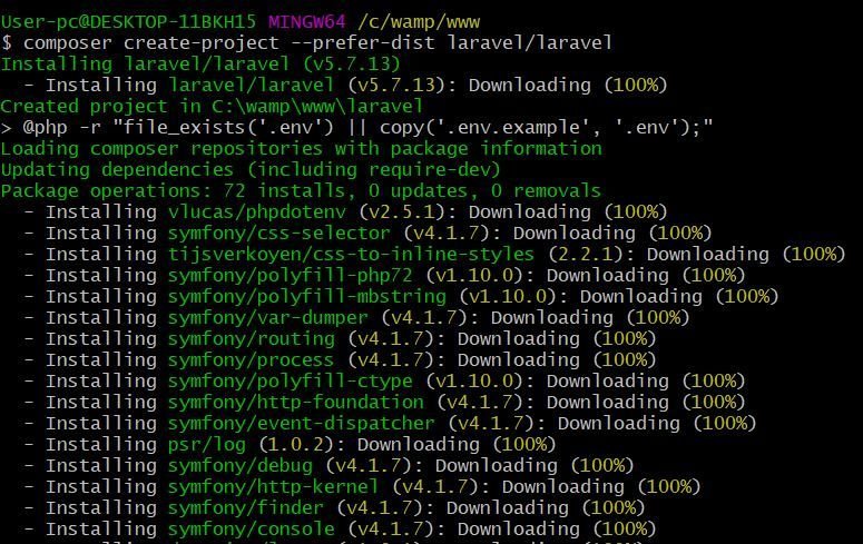 composer-create-project --prefer-dist laravel-laravel create laravel project using composer
