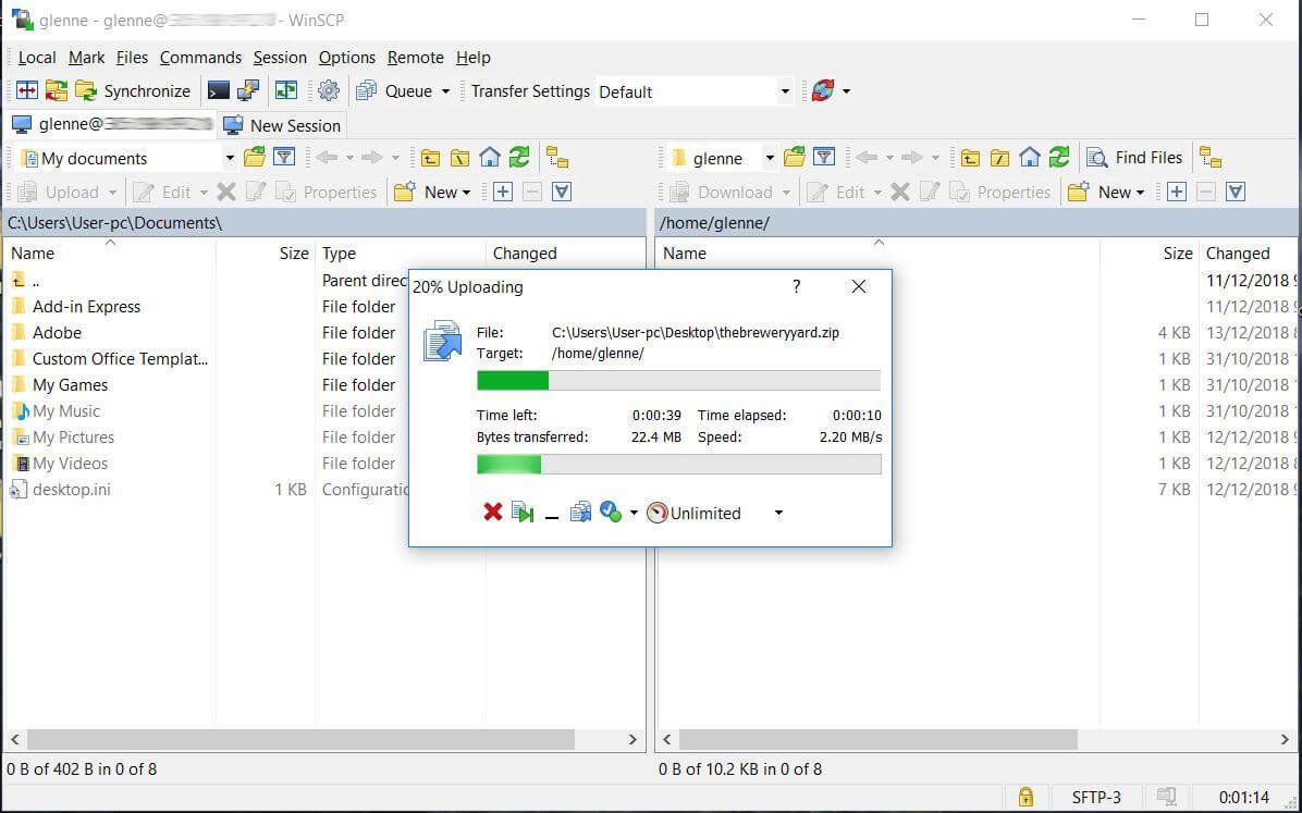 Upload WordPress Files And Database To Remote Host Using WinSCP