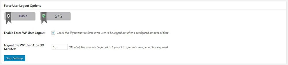 All In One WP Security & Firewall - User Login - Force Logout - Force User Logout Options