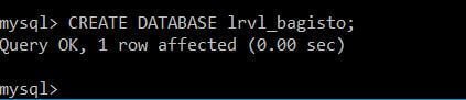 create database using mysql command