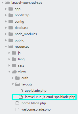 Install AdminLTE 3 - create new layout laravel-vue-crud-spa-blade-php