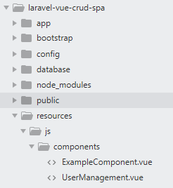 Laravel Vue JS - create new component - UserManagement.vue