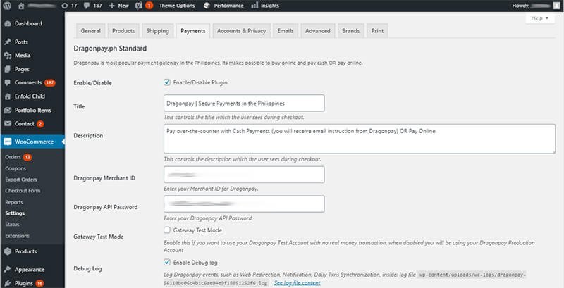 Configure DragonPay.ph Standard settings