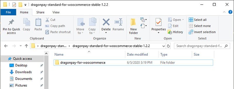 Inside dragonpay-standard-for-woocommerce-stable-1.2.2 folder you should see a folder dragonpay-for-woocommerce folder