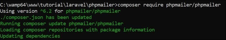 Install phpmailer using composer require phpmailer-phpmailer command