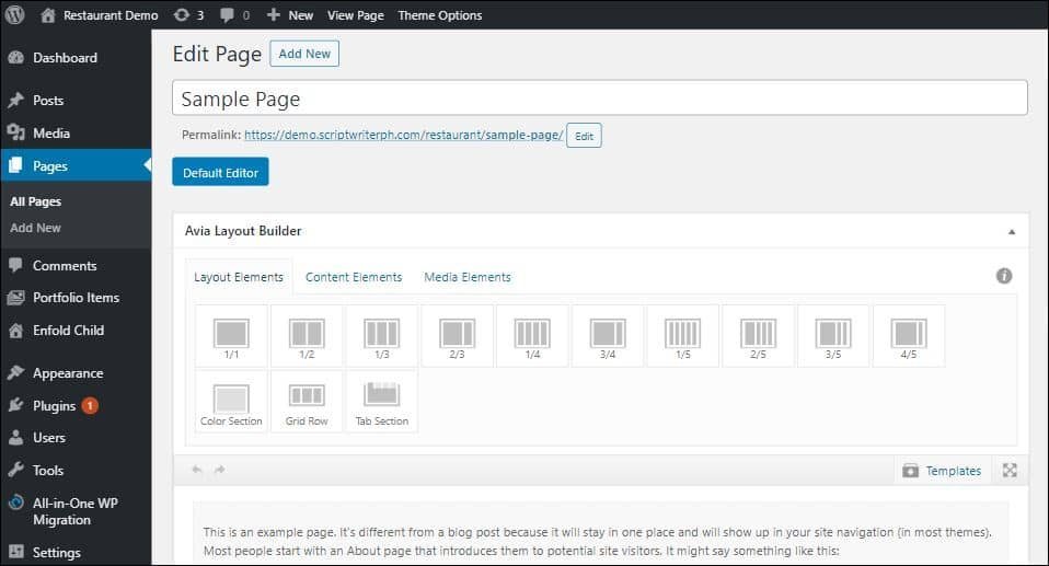 Enfold theme review - Avia Layout Builder's (Advanced Layout Editor) content elements