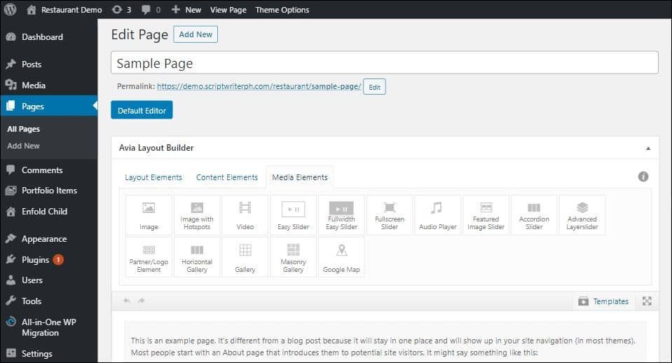 Avia Layout Builder's (Advanced Layout Editor) media elements