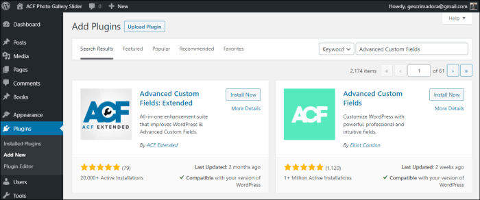 Install Advanced Custom Fields plugin by Elliot Condon