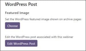 WebinarPress Edit the WordPress post associated with this webinar