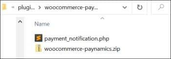 Extract woocommerce-paynamics.zip to get payment_notification.php and woocommerce-paynamics.zip files