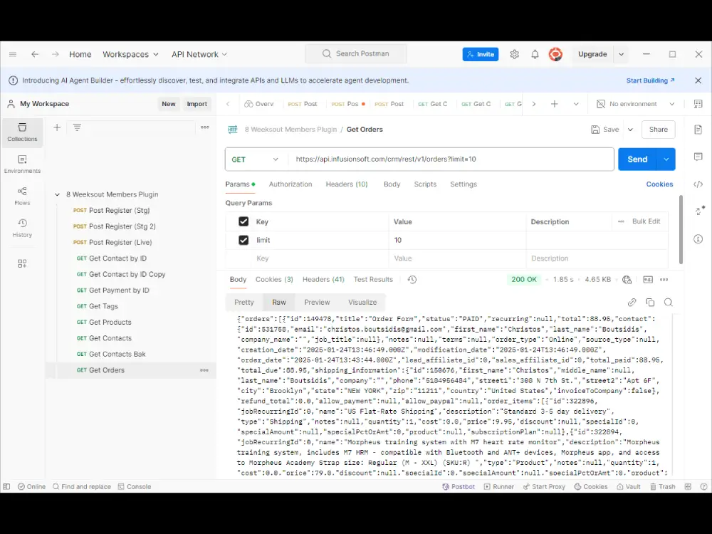 8 Week Out Postman API Platform