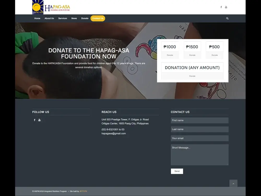 Hapag-asa Donation Website Donation Page