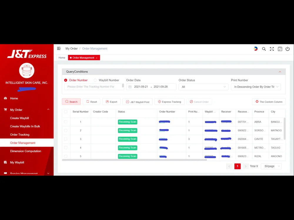 JT Express Dashboard