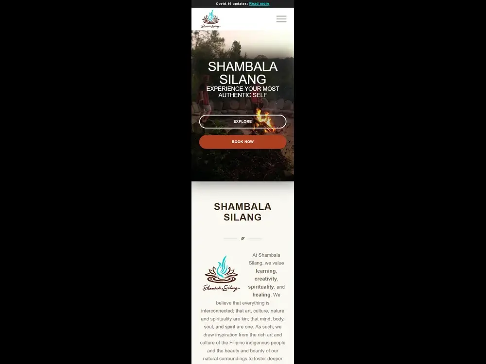 Shambala Silang Home Page Mobile